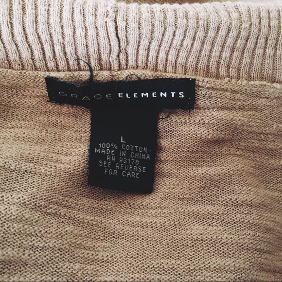 Grace Elements Tan Open Front Cardigan Size Large - Picture 9 of 10
